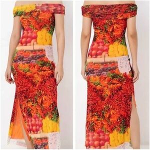 ZARA BLOGGERS FAV dress Rare Fruit Picante Pepper Farmers Market Vacation midi